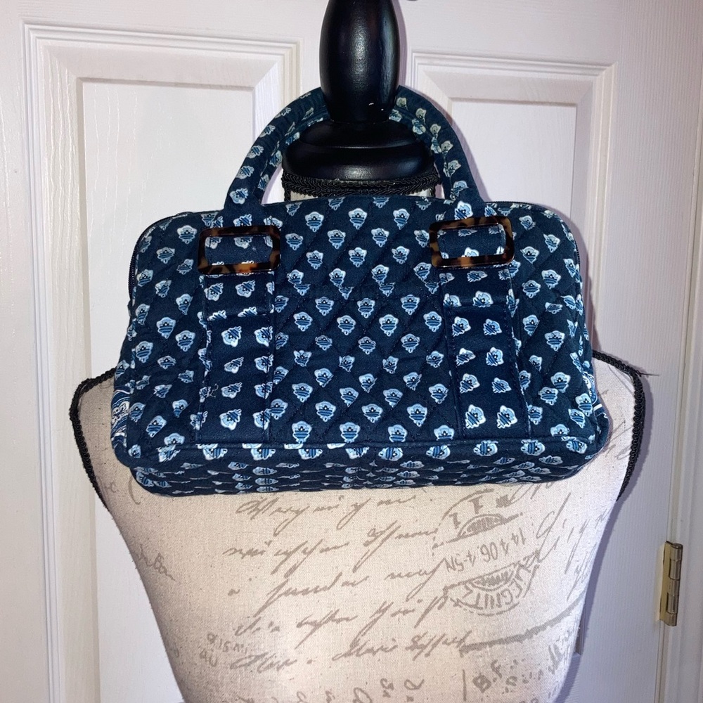Vera Bradley Seaport Zip Top Double Top Handle Handbag Satchel Purse - Picture 2 of 5